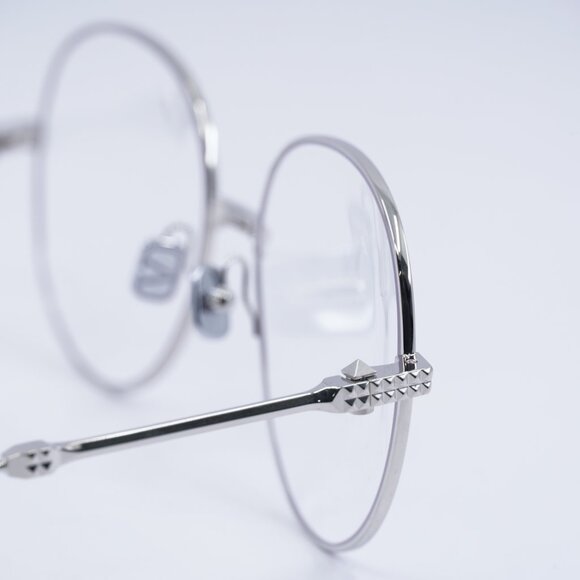 Valentino V-STUD-III VLX-136B Eyeglasses Silver 56mm Round Frame - Picture 7 of 10